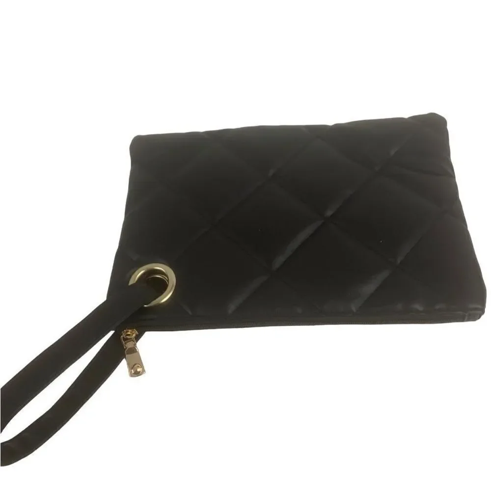 Quilted Vegan Leather wristlet